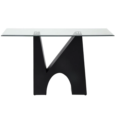 Riverpoint Modern Rectangle Console Table Clear/Black - HOMES: Inside + Out 4 Riverpoint Modern Rectangle Console Table Clear/Black - HOMES: Inside + Out - Image 4