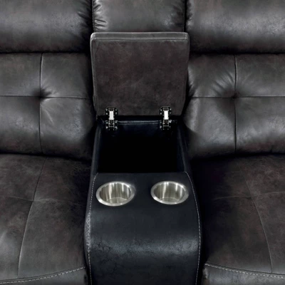 Van Wyk Power Recliner Sectional Gray/Black - HOMES: Inside + Out 2 Van Wyk Power Recliner Sectional Gray/Black - HOMES: Inside + Out - Image 2