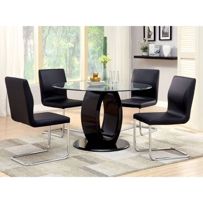 Spearelton Oval Pedestal Round Dining Table Black - HOMES: Inside + Out 2 Spearelton Oval Pedestal Round Dining Table Black - HOMES: Inside + Out - Image 2