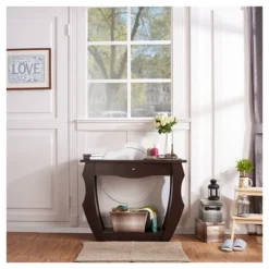 Coralli Modern Cut Out Sofa Table Walnut - HOMES: Inside + Out 7 Coralli Modern Cut Out Sofa Table Walnut - HOMES: Inside + Out -Inside out home GUEST 059225fc 35b0 465b 849d 38d8ebaf4ec6