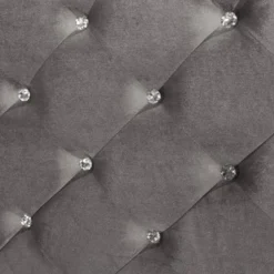 Tenaya Glam Bed With Button Tufted Headboard Silver - HOMES: Inside + Out -Inside out home GUEST 08d2ddb9 aaa4 4fdc ada2 0ae3131c2466