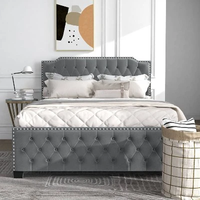 Amando Button Tufted Upholstered Bed - HOMES: Inside + Out 1 Amando Button Tufted Upholstered Bed - HOMES: Inside + Out