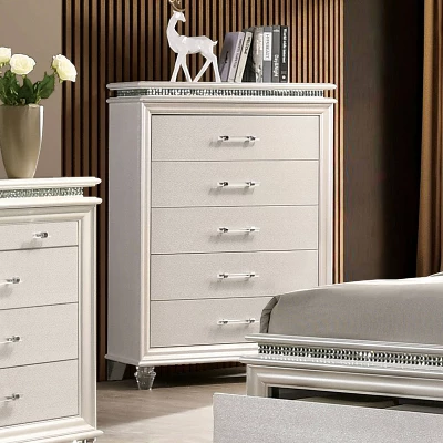 2pc Granite Nightstand And Chest Set Pearl White - HOMES: Inside + Out 4 2pc Granite Nightstand And Chest Set Pearl White - HOMES: Inside + Out - Image 4