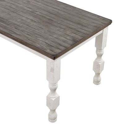 7pc Cambrien Rustic Farmhouse Counter Height Dining Set Antique White/Gray - HOMES: Inside + Out 3 7pc Cambrien Rustic Farmhouse Counter Height Dining Set Antique White/Gray - HOMES: Inside + Out - Image 3