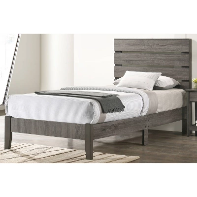 Derries Slatted Platform Bed Gray - HOMES: Inside + Out 1 Derries Slatted Platform Bed Gray - HOMES: Inside + Out