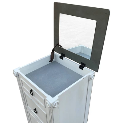 Magg 4 Drawer Jewelry Chest With Flip Up Mirror Antique White/Antique Gray Two Tone - HOMES: Inside + Out 7 Magg 4 Drawer Jewelry Chest With Flip Up Mirror Antique White/Antique Gray Two Tone - HOMES: Inside + Out - Image 7