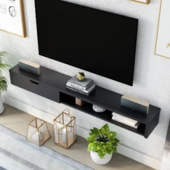 Roundhouse 1 Drawer Floating Console Fits Tv's Up To 65" - HOMES: Inside + Out 12 Roundhouse 1 Drawer Floating Console Fits Tv's Up To 65" - HOMES: Inside + Out -Inside out home GUEST 10bbd4f6 d956 412d bd85 a1f91b6c71fa