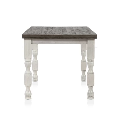 78" Cambrien Rustic Two-Tone Counter Height Dining Table Antique White/Gray - HOMES: Inside + Out 4 78" Cambrien Rustic Two-Tone Counter Height Dining Table Antique White/Gray - HOMES: Inside + Out - Image 4