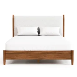 HOMES: Inside + Out 3pc Full Riverstone Mid-Century Modern Boucle Bedroom Set With 2 Nightstands Walnut -Inside out home GUEST 145098ed 4e96 4885 bb36 baac371a4cf1
