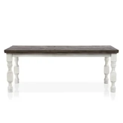 7pc Cambrien Rustic Farmhouse Dining Set Antique White/Gray - HOMES: Inside + Out -Inside out home GUEST 14eafe73 d9eb 42d7 ad55 2448fbc3f9df