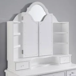 3pc Anza Multi Storage Vanity Set With Tri Fold Mirror And Stool White - HOMES: Inside + Out 6 3pc Anza Multi Storage Vanity Set With Tri Fold Mirror And Stool White - HOMES: Inside + Out -Inside out home GUEST 14f92ecd dda9 4b1a af6a 6d80cdf2ade3