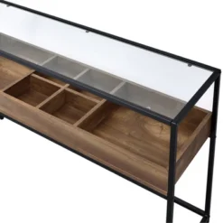 Reattie Glass Top Entryway Table Brown/Matte Black - HOMES: Inside + Out 9 Reattie Glass Top Entryway Table Brown/Matte Black - HOMES: Inside + Out -Inside out home GUEST 15810381 9d66 4516 bc3e 5f9b148b44f3