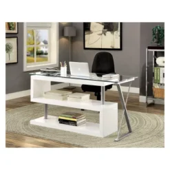 Nagini Swivel Computer Desk Glossy White - HOMES: Inside + Out -Inside out home GUEST 160f4969 928e 4969 a496 b359a9cacd3d