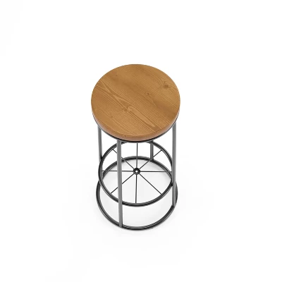 Set Of 2 33" Pilat Barstools With Wood Seat Warm Oak - HOMES: Inside + Out 2 Set Of 2 33" Pilat Barstools With Wood Seat Warm Oak - HOMES: Inside + Out - Image 2