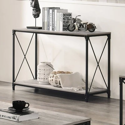 Rosslea Lower Shelf Sofa Table Black/Gray - HOMES: Inside + Out 1 Rosslea Lower Shelf Sofa Table Black/Gray - HOMES: Inside + Out