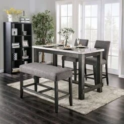 Norelo Upholstered Counter Height Bench Gray - HOMES: Inside + Out 5 Norelo Upholstered Counter Height Bench Gray - HOMES: Inside + Out -Inside out home GUEST 19856d8d da69 4e32 b877 894dda2f25cd