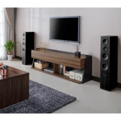 Vadim TV Stand For TVs Up To 72" Light Walnut - HOMES: Inside + Out