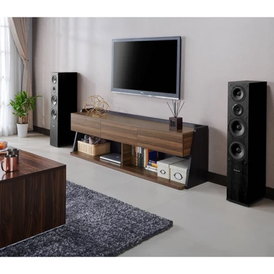 Vadim TV Stand For TVs Up To 72" Light Walnut - HOMES: Inside + Out 1 Vadim TV Stand For TVs Up To 72" Light Walnut - HOMES: Inside + Out