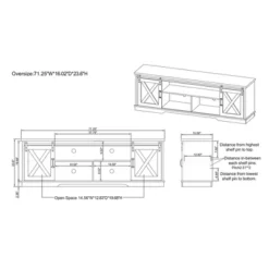3pc Clander TV Stand And Bookcase Tower Set Vintage Gray Oak - HOMES: Inside + Out 35 3pc Clander TV Stand And Bookcase Tower Set Vintage Gray Oak - HOMES: Inside + Out -Inside out home GUEST 1d13634d 22a0 4eb7 b36a d8e757662822