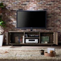 Fraire Contemporary TV Stand For TVs Up To 60" Reclaimed Oak - HOMES: Inside + Out 10 Fraire Contemporary TV Stand For TVs Up To 60" Reclaimed Oak - HOMES: Inside + Out -Inside out home GUEST 20bc6a18 d38e 4ed7 9892 3c9a3d78c02a