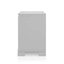 Tenaya 2 Drawer Nightstand With Hidden Drawer And USB Ports Silver - HOMES: Inside + Out -Inside out home GUEST 213be466 af85 446a 9afe 72daaaa39740
