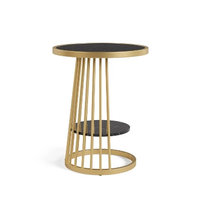 Tinful Modern Round Side Table - HOMES: Inside + Out 2 Tinful Modern Round Side Table - HOMES: Inside + Out - Image 2