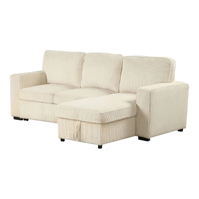 HOMES: Inside + Out Paeke Sleeper Sectional Sofa Corduroy With Storage Chaise And Reversible 10 HOMES: Inside + Out Paeke Sleeper Sectional Sofa Corduroy With Storage Chaise And Reversible - Image 10