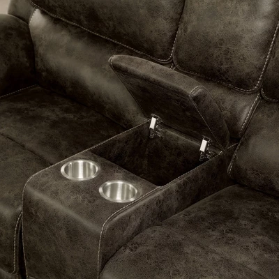 Nisbet Power Reclining Leather Loveseat With Cup Holders Mocha - HOMES: Inside + Out 5 Nisbet Power Reclining Leather Loveseat With Cup Holders Mocha - HOMES: Inside + Out - Image 5