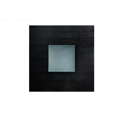 Stevenson Glass Insert Open Shelf W/Led Lights Counter Dining Table Black - HOMES: Inside + Out 2 Stevenson Glass Insert Open Shelf W/Led Lights Counter Dining Table Black - HOMES: Inside + Out - Image 2