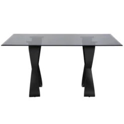 58" Poppy Hill Modern Rectangle Glass Top Dining Table Black/Gray - HOMES: Inside + Out -Inside out home GUEST 262d0b30 db7c 4483 b668 58c05eb00524