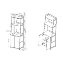 73.63" Moniave Bookcase With Wine Glass Rack Oak/Black - HOMES: Inside + Out 5 73.63" Moniave Bookcase With Wine Glass Rack Oak/Black - HOMES: Inside + Out -Inside out home GUEST 290e57f7 6212 4127 9035 542acc631dfa