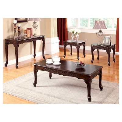 Jennifer Traditional Cabriole Sofa Table Dark Red - HOMES: Inside + Out 2 Jennifer Traditional Cabriole Sofa Table Dark Red - HOMES: Inside + Out - Image 2