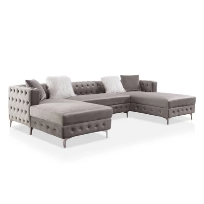 Elmhurst U Shaped Glam Tufted Sectional - HOMES: Inside + Out 4 Elmhurst U Shaped Glam Tufted Sectional - HOMES: Inside + Out - Image 4