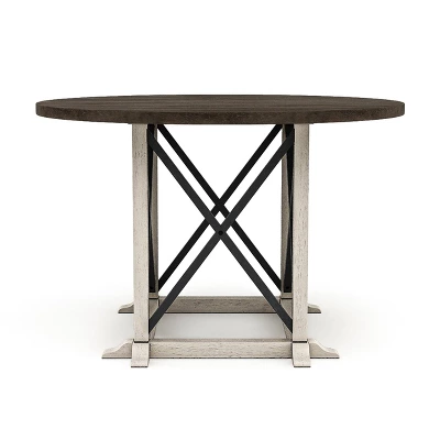 5pc Piker Round Dining Set Dark Walnut/Antique White - HOMES: Inside + Out 3 5pc Piker Round Dining Set Dark Walnut/Antique White - HOMES: Inside + Out - Image 3