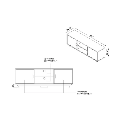 Fraire Contemporary TV Stand For TVs Up To 60" Reclaimed Oak - HOMES: Inside + Out 6 Fraire Contemporary TV Stand For TVs Up To 60" Reclaimed Oak - HOMES: Inside + Out - Image 6