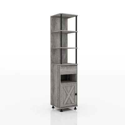 72.3" Clander Multiple Storage Bookcase Vintage Gray Oak - HOMES: Inside + Out 4 72.3" Clander Multiple Storage Bookcase Vintage Gray Oak - HOMES: Inside + Out - Image 4