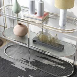 Javete Glam 1 Shelf Sofa Table Chrome - HOMES: Inside + Out -Inside out home GUEST 2ed297ca 1098 48b1 bc9a 9187095a50fd