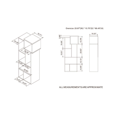 66.46" Durandyl Contemporary Bookcase Honey Walnut - HOMES: Inside + Out 7 66.46" Durandyl Contemporary Bookcase Honey Walnut - HOMES: Inside + Out - Image 7