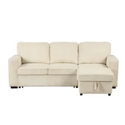 HOMES: Inside + Out Paeke Sleeper Sectional Sofa Corduroy With Storage Chaise And Reversible 34 HOMES: Inside + Out Paeke Sleeper Sectional Sofa Corduroy With Storage Chaise And Reversible -Inside out home GUEST 325226ab 5bc5 4257 af25 695067ac49d0
