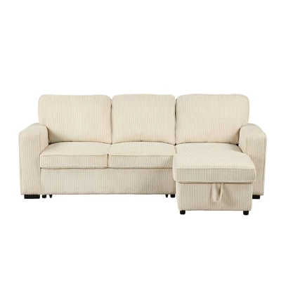 HOMES: Inside + Out Paeke Sleeper Sectional Sofa Corduroy With Storage Chaise And Reversible 16 HOMES: Inside + Out Paeke Sleeper Sectional Sofa Corduroy With Storage Chaise And Reversible - Image 16