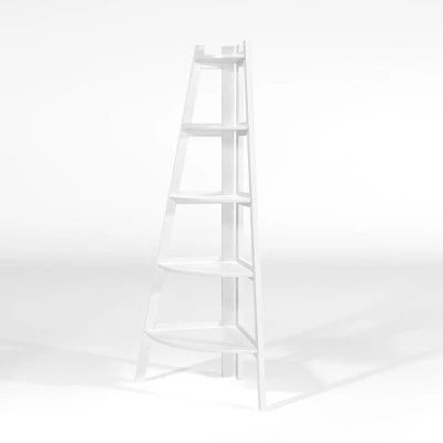 63.25" Lynch 5 Shelf Corner Bookcase - HOMES: Inside + Out 6 63.25" Lynch 5 Shelf Corner Bookcase - HOMES: Inside + Out - Image 6