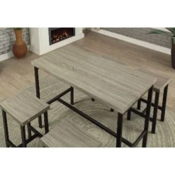 5pc Kaystone Curved Seats Counter Dining Table Set Gray/Black - HOMES: Inside + Out 7 5pc Kaystone Curved Seats Counter Dining Table Set Gray/Black - HOMES: Inside + Out -Inside out home GUEST 3492ae0b ec78 494a 9957 8e3bce39a1ae