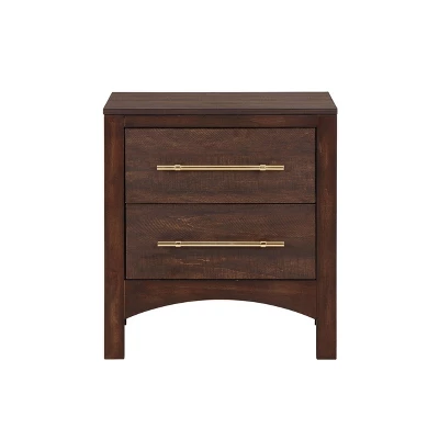 Melonnes Transitional 2 Drawer Nightstand Walnut - HOMES: Inside + Out 4 Melonnes Transitional 2 Drawer Nightstand Walnut - HOMES: Inside + Out - Image 4