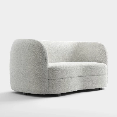 HOMES: Inside + Out 63.75" Pinehush Boho Curved Boucle Fabric Loveseat With Pocket Coil Cushions 14 HOMES: Inside + Out 63.75" Pinehush Boho Curved Boucle Fabric Loveseat With Pocket Coil Cushions - Image 14