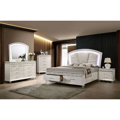 2pc Granite Nightstand And Dresser Set Pearl White - HOMES: Inside + Out 3 2pc Granite Nightstand And Dresser Set Pearl White - HOMES: Inside + Out - Image 3