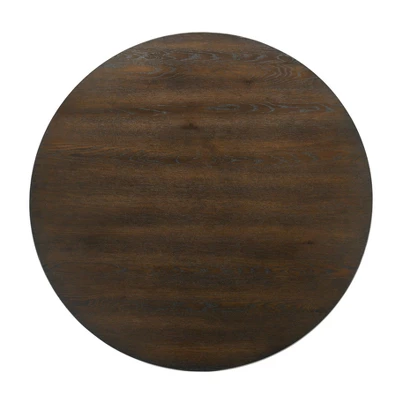 47" Piker Round Wood Dining Table Dark Walnut/Antique White - HOMES: Inside + Out 4 47" Piker Round Wood Dining Table Dark Walnut/Antique White - HOMES: Inside + Out - Image 4