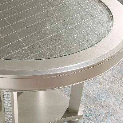 5pc Jenra Round Dining Set Champagne/Warm Gray - HOMES: Inside + Out 5 5pc Jenra Round Dining Set Champagne/Warm Gray - HOMES: Inside + Out - Image 5