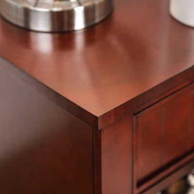Mereu 1 Drawer Nightstand Cherry - HOMES: Inside + Out 5 Mereu 1 Drawer Nightstand Cherry - HOMES: Inside + Out - Image 5