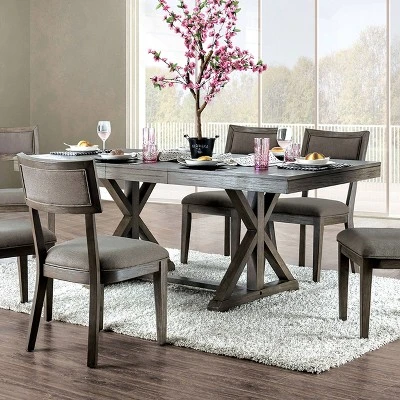 78" Rawlins Rectangular Extendable Dining Table Gray - HOMES: Inside + Out 1 78" Rawlins Rectangular Extendable Dining Table Gray - HOMES: Inside + Out