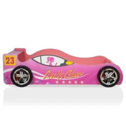 Twin Naglin Racing Car Bed With Led Headlight Pink - HOMES: Inside + Out -Inside out home GUEST 3cf10e4f b355 43f0 87c1 cad38928bbb4